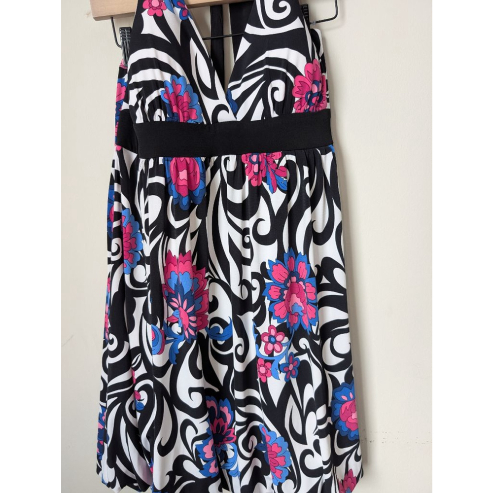 Candie's Black White Floral Halter Dress Womens XL - Picture 4 of 7